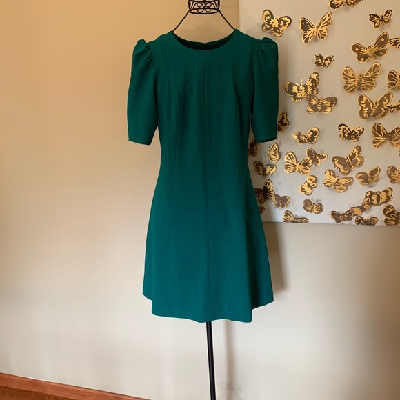 Eliza J Puff Sleeve Shift Dress NWOT green size 4 - Picture 7 of 15